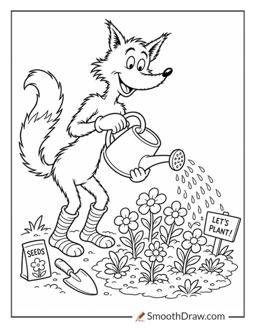 fox-in-socks-gardening
