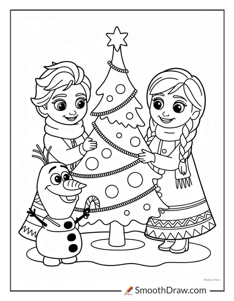 Frozen Christmas Coloring Pages