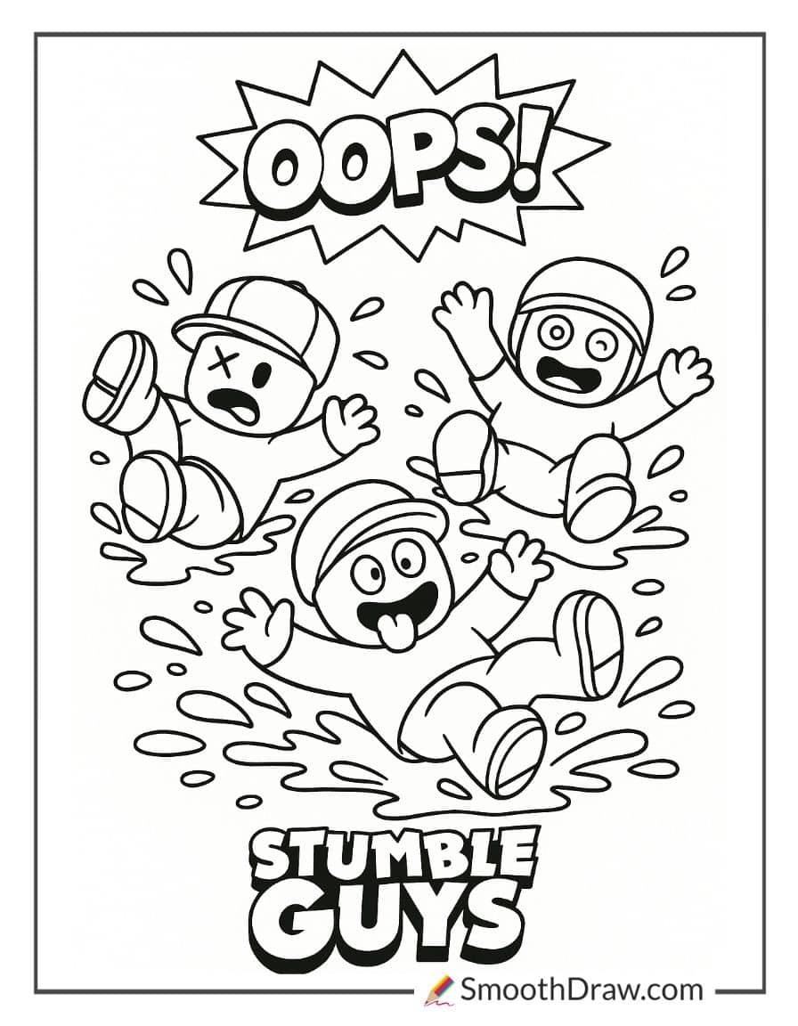 funny stumble guys falling in mud
