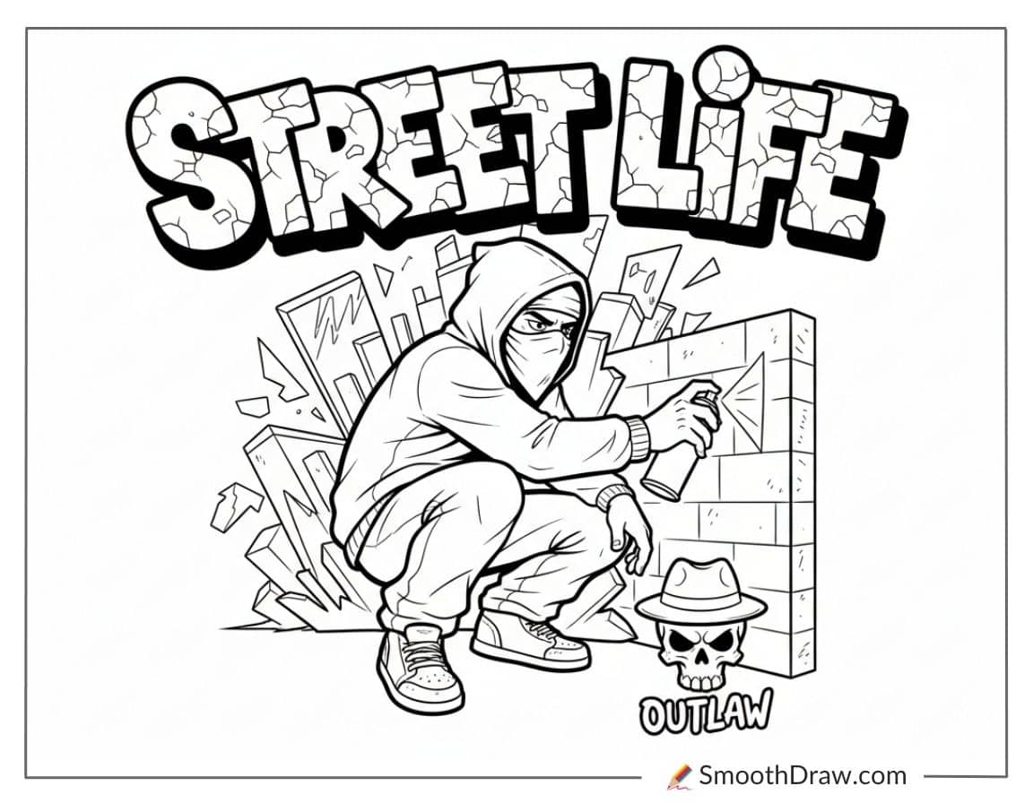 gangster graffiti coloring pages