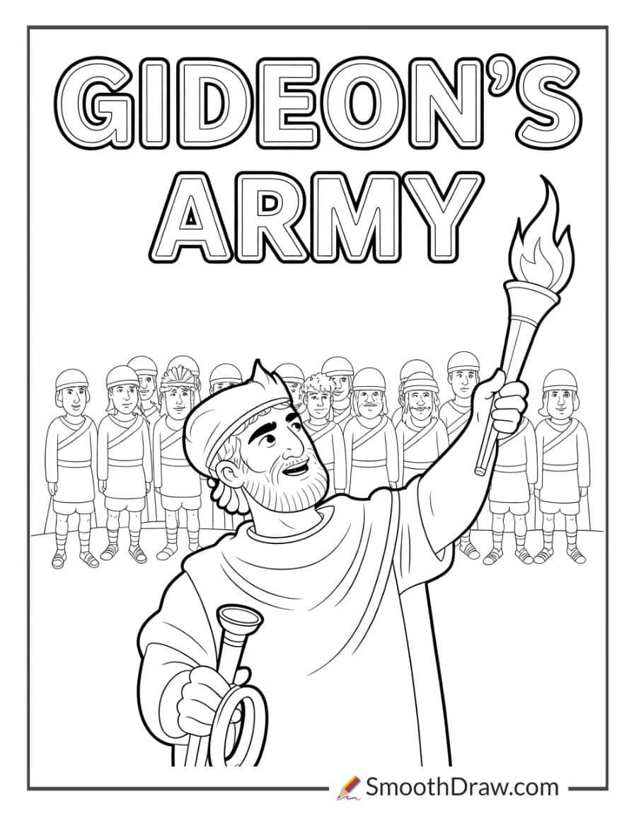 gideons army coloring pages