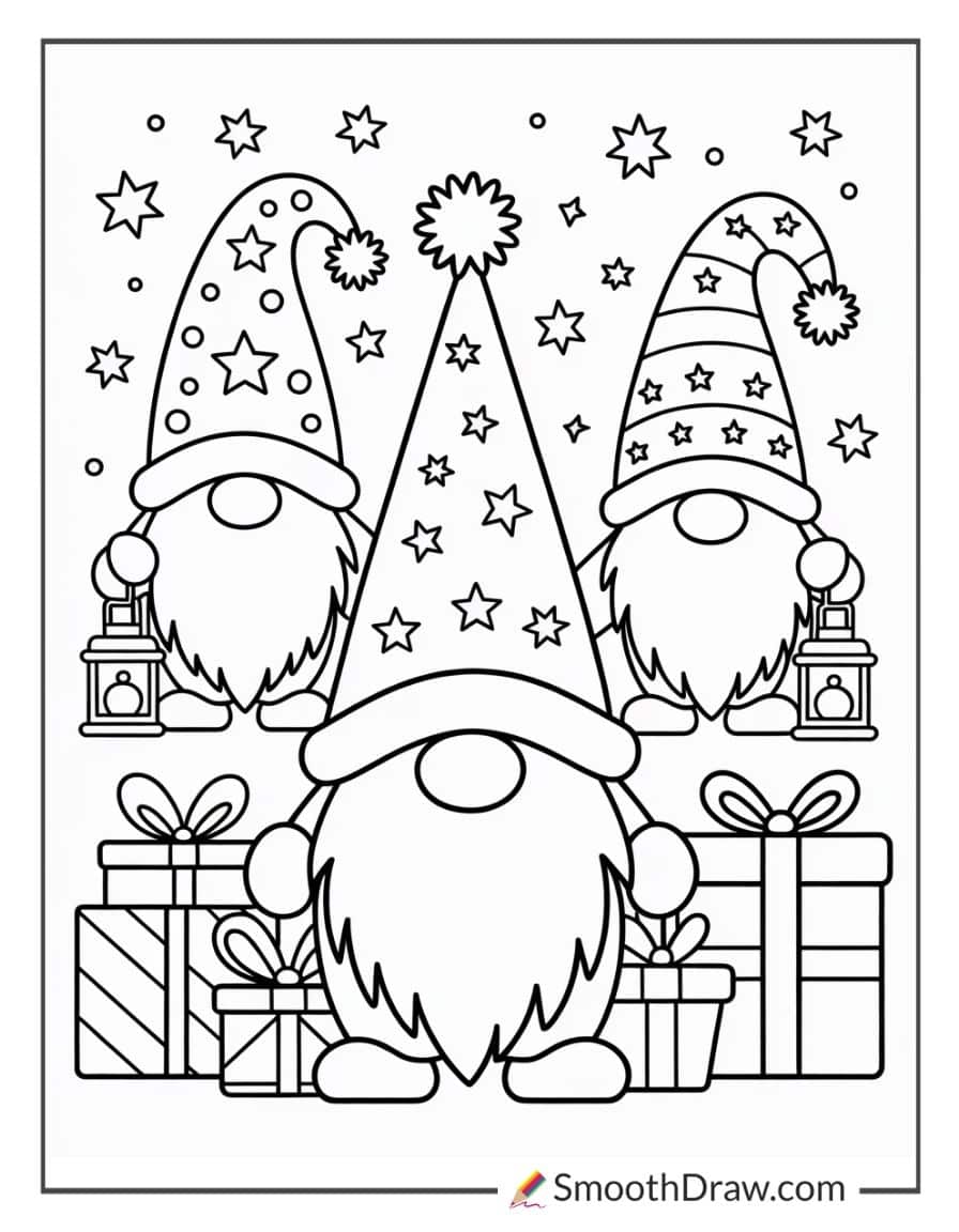 Gnome Christmas Coloring