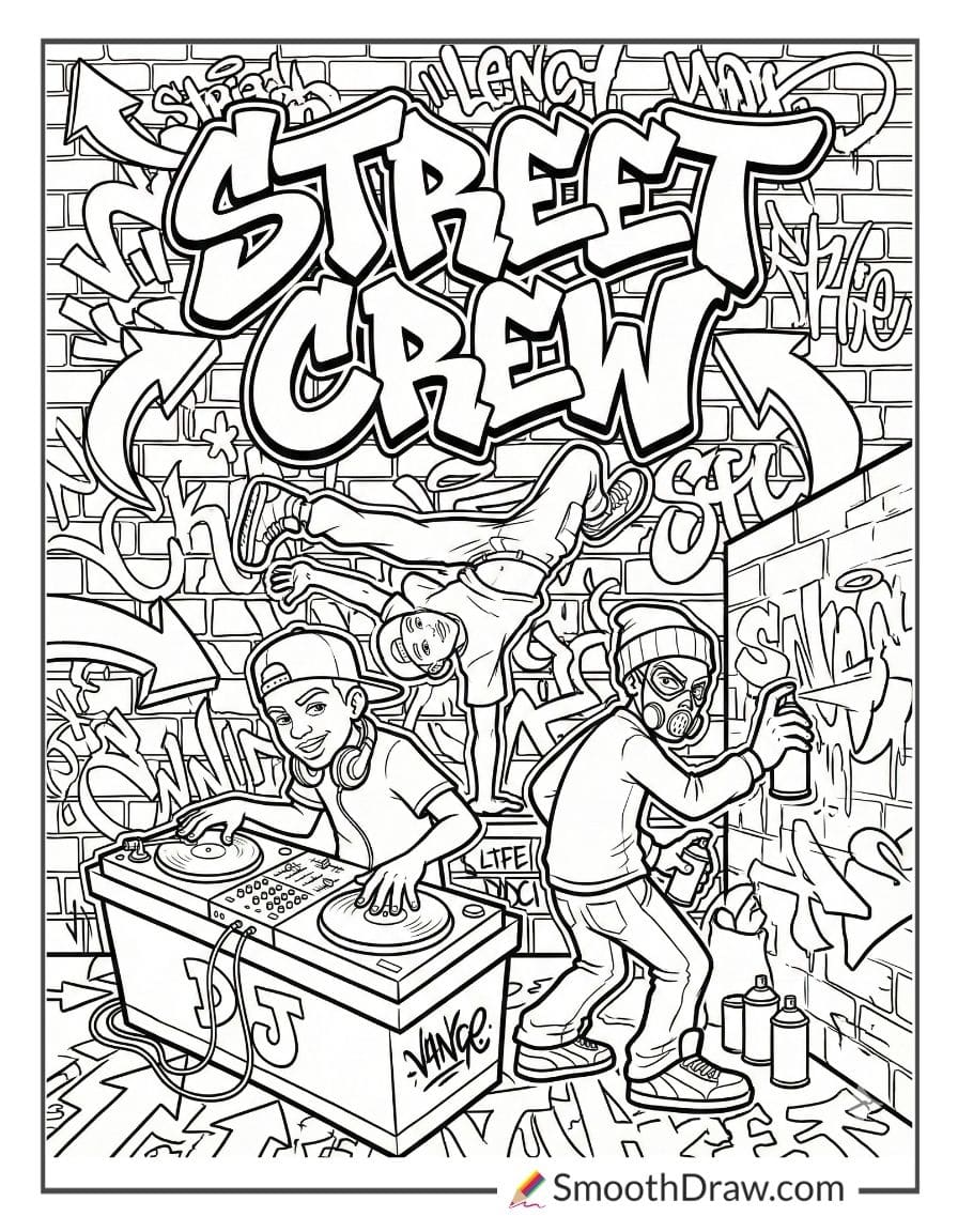 graffiti characters coloring pages