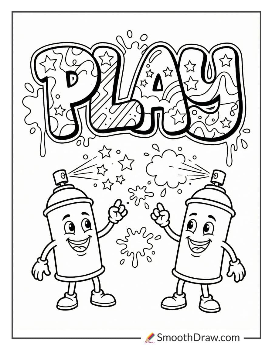 graffiti coloring pages for kids