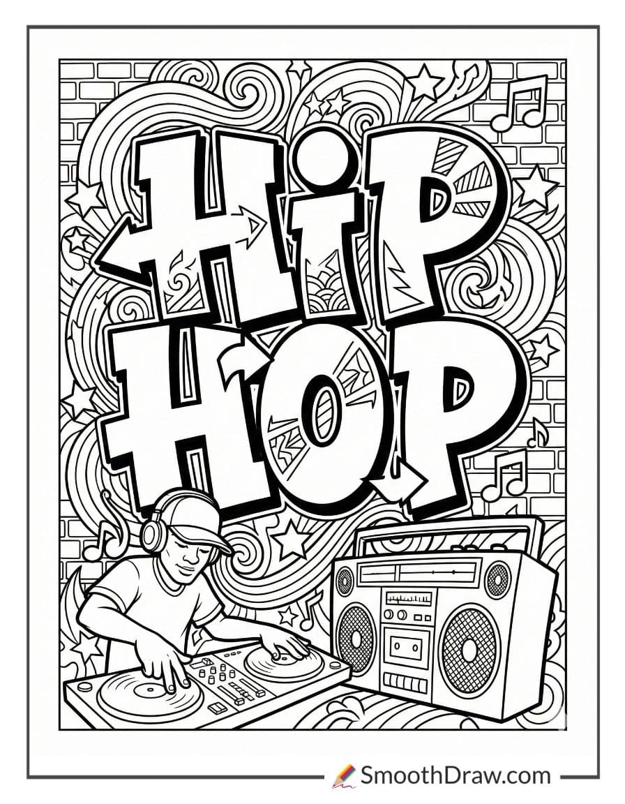graffiti hip hop coloring pages
