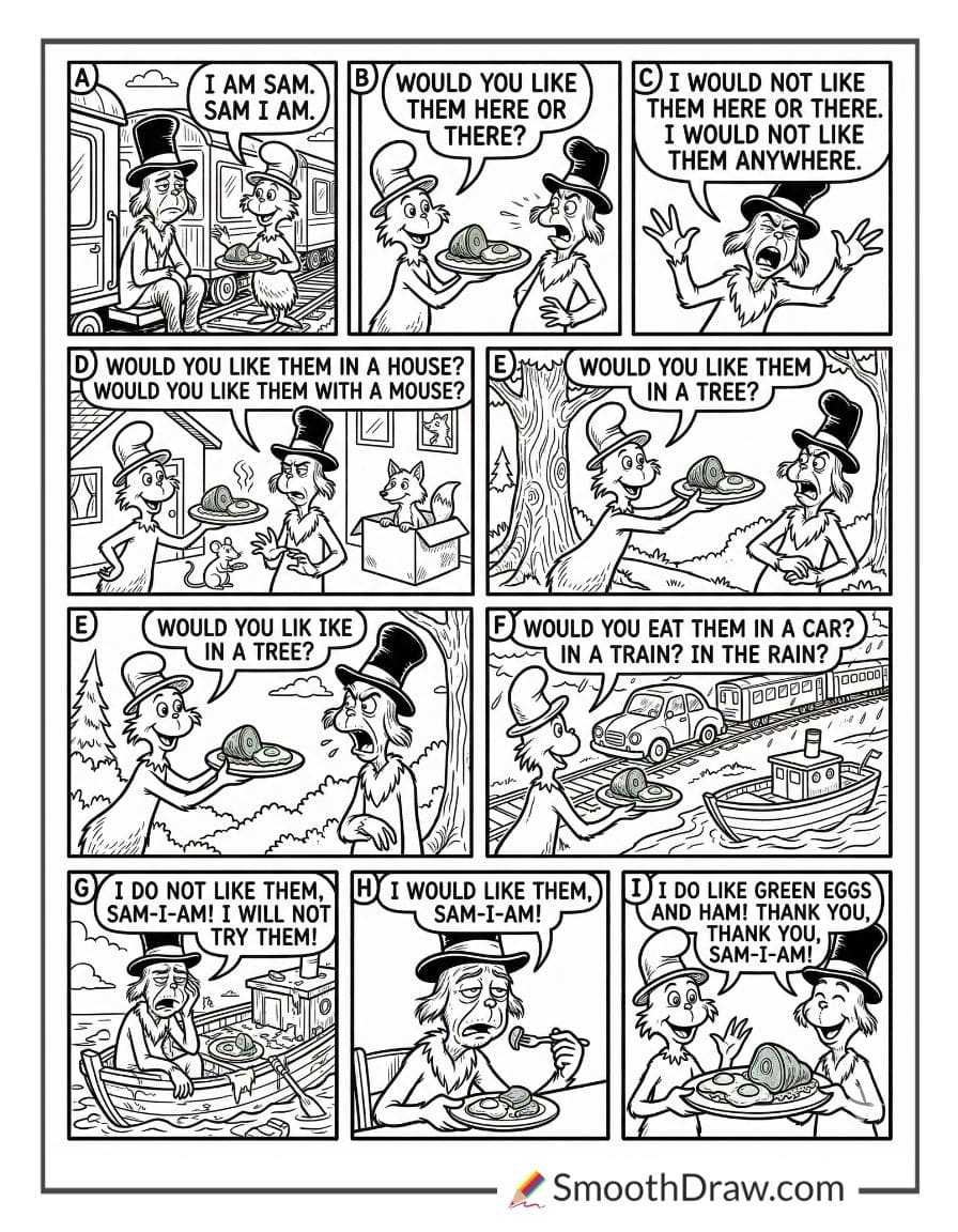 Green Eggs And Ham Coloring Book