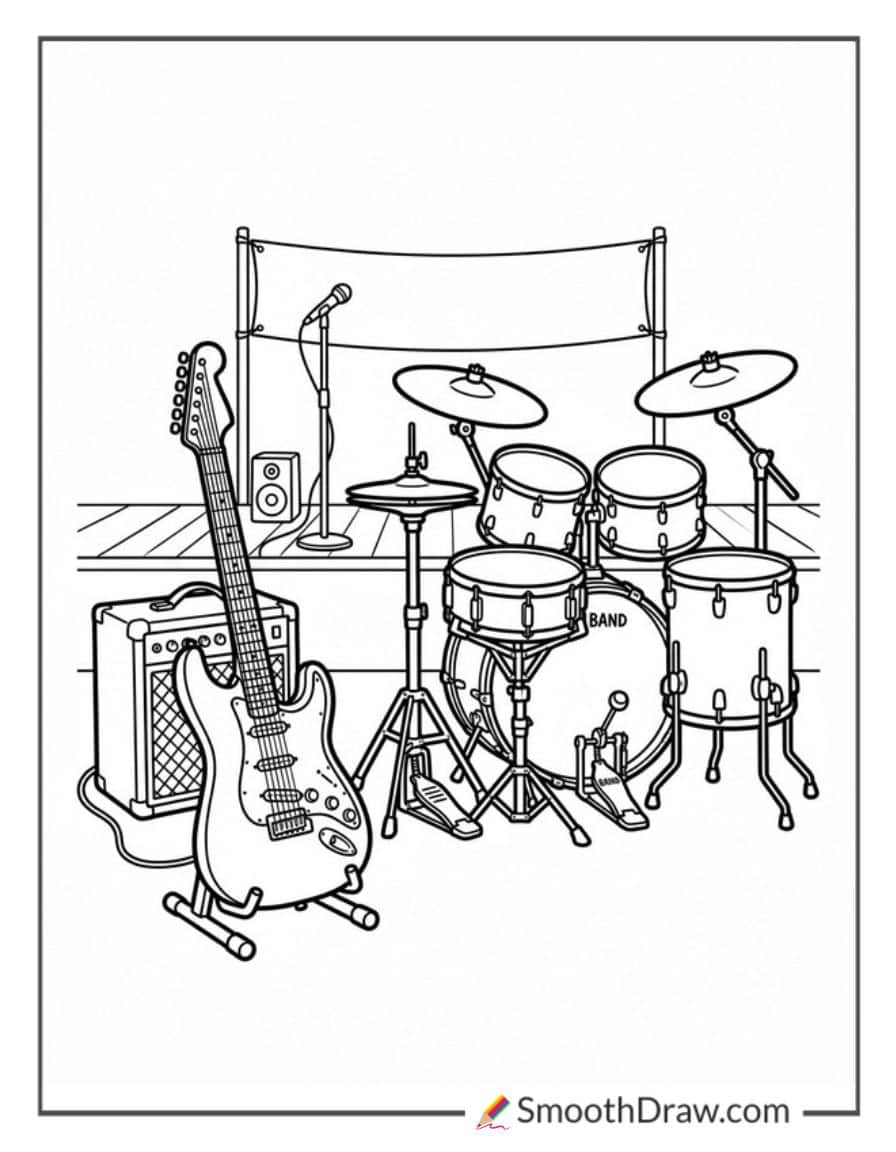 Guitar And Drum Set