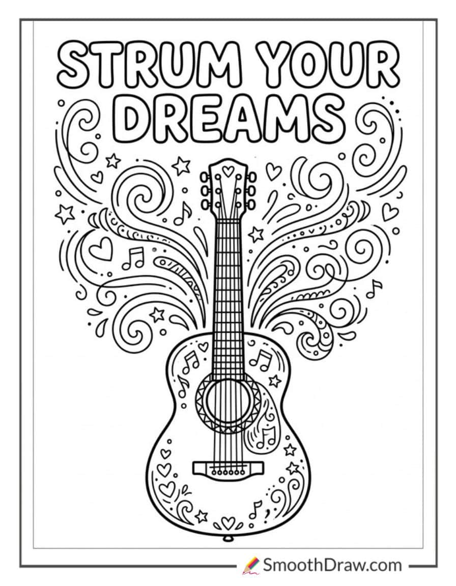 Guitar And Rainbow Overlay