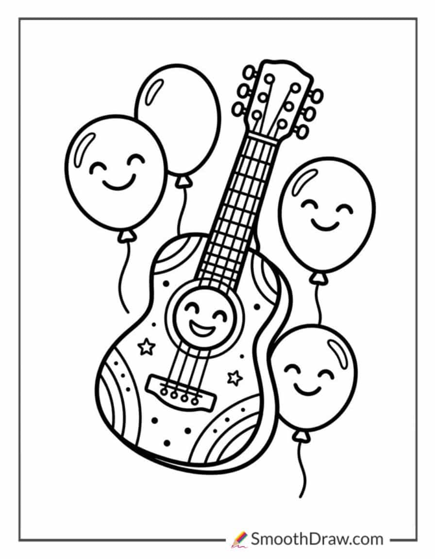 Guitar Coloring Pages For Kids