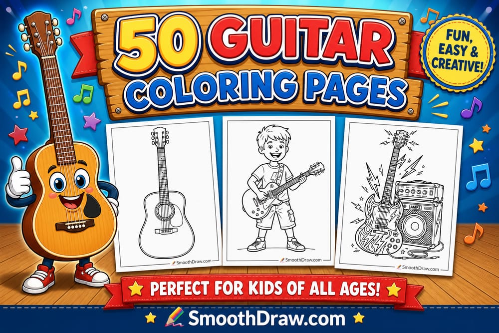 Guitar coloring pages