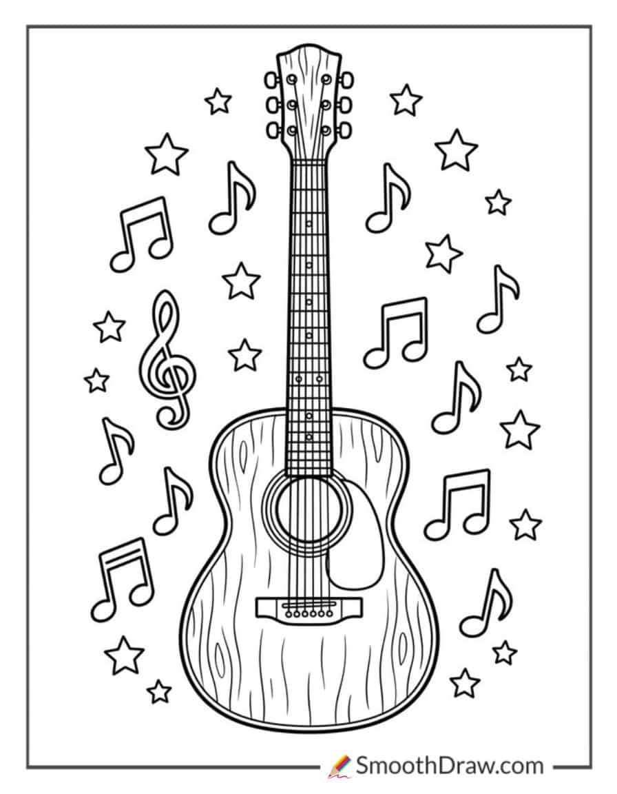 Guitar Coloring Pages