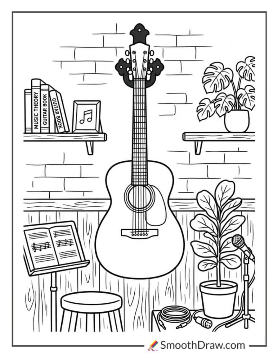 Guitar Hanging On The Wall