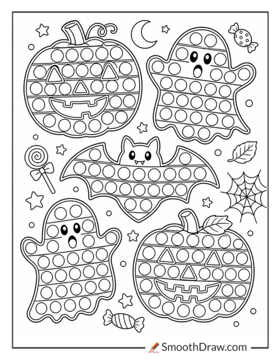 halloween pop it coloring pages