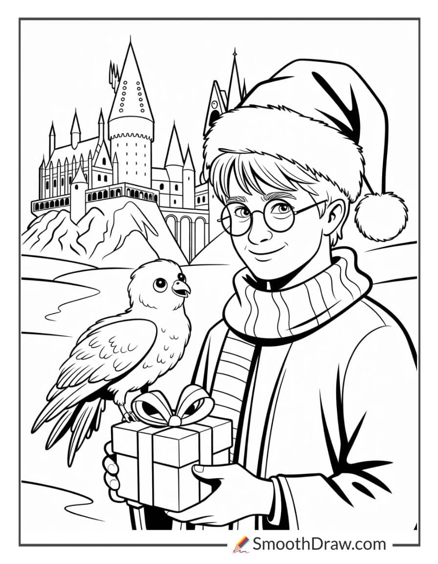 Harry Potter Christmas Coloring Pages
