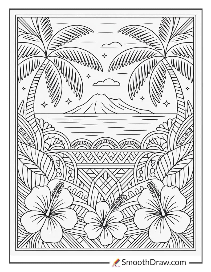 hawaii coloring pages for adults