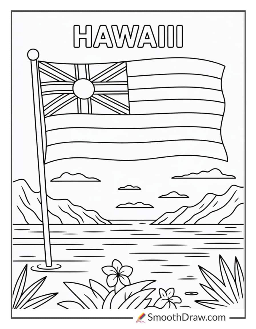 hawaii flag coloring page