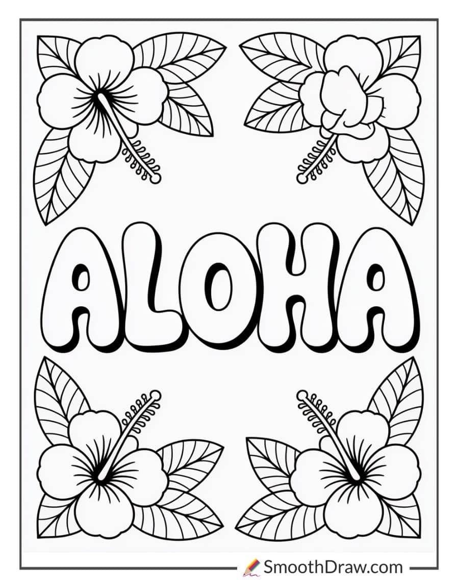 hawaiian aloha coloring pages