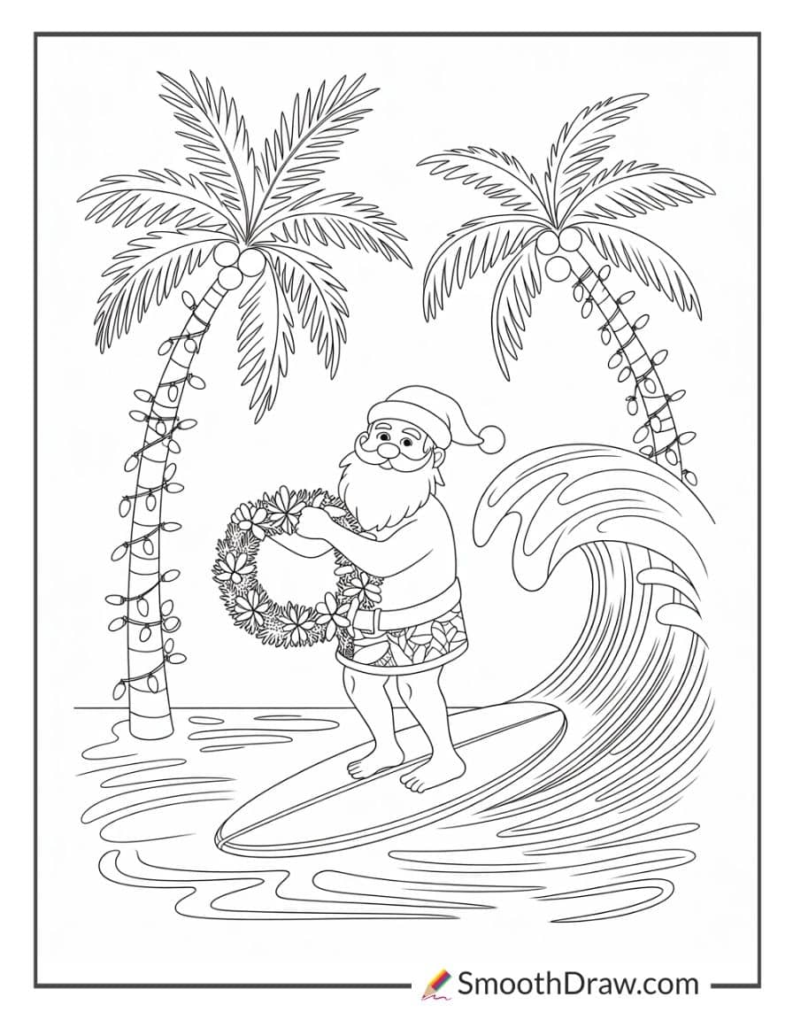 hawaiian christmas coloring pages