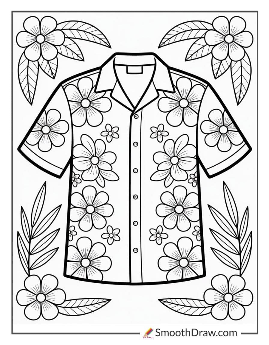 hawaiian shirt coloring page