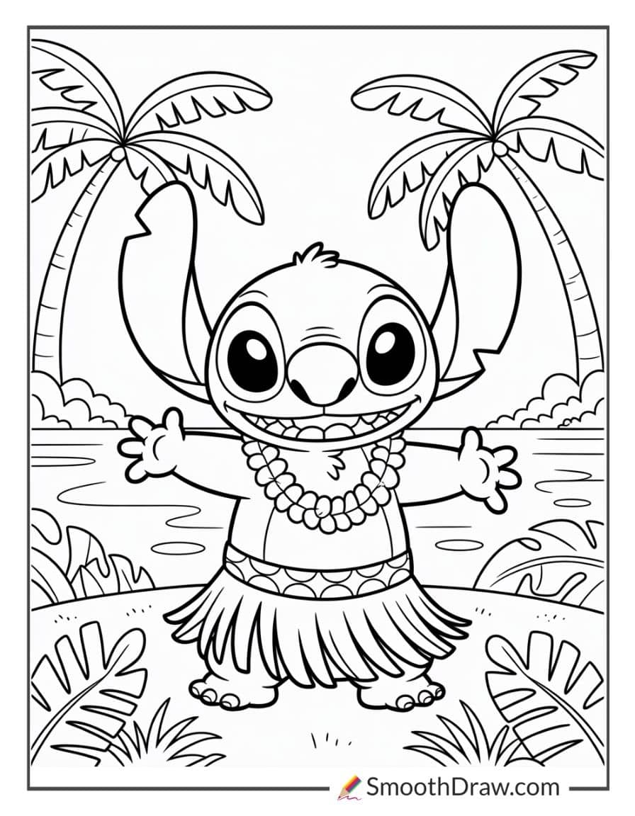 hawaiian stitch coloring pages