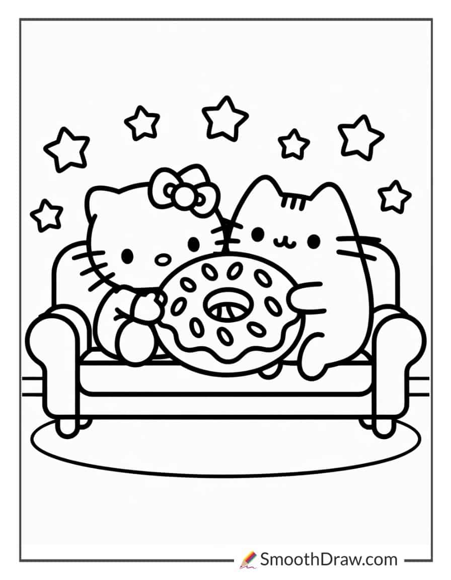 hello kitty and pusheen