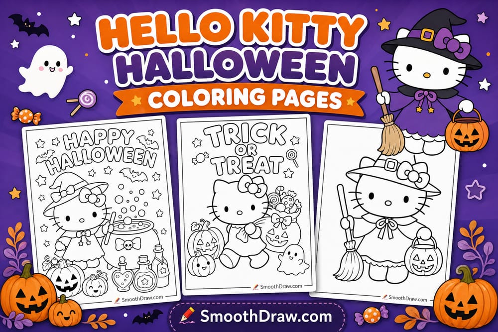 Hello Kitty Halloween coloring pages