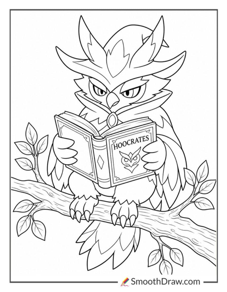 hoocrates from palworld reading a book