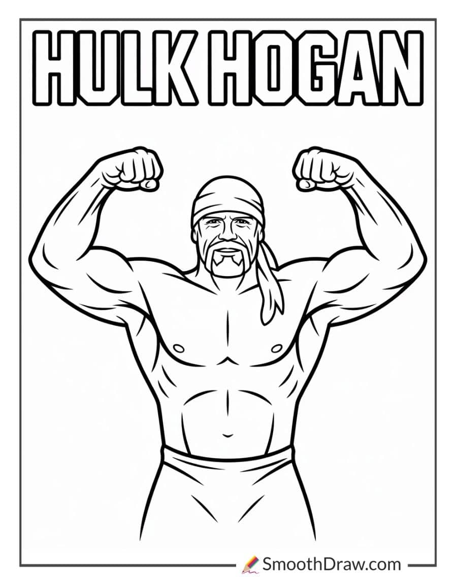 hulk hogan wwe coloring pages