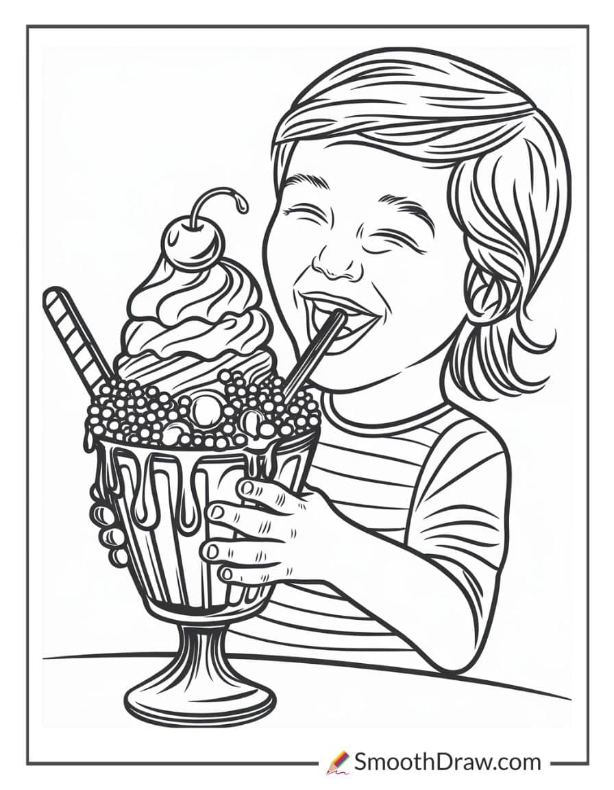 ice cream sundae for coloring