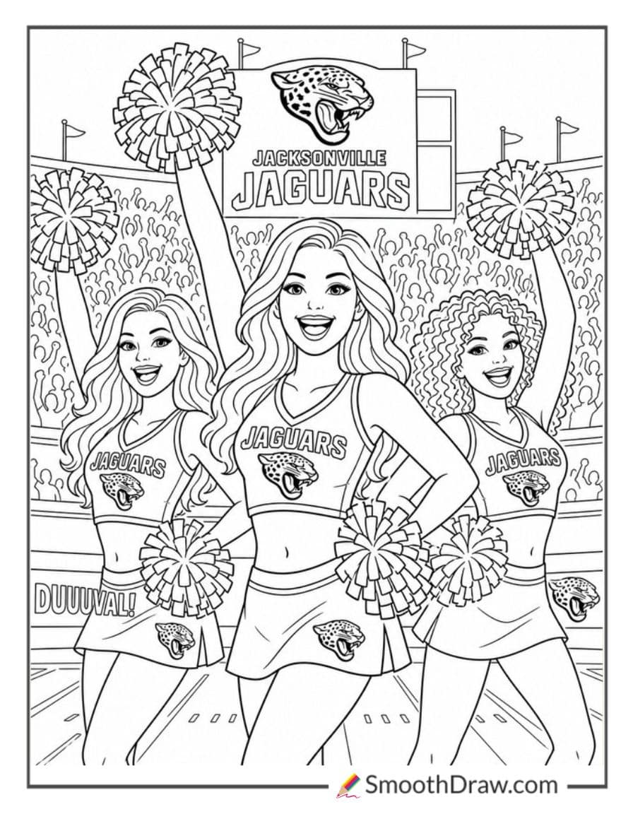 Jaguars Cheerleaders Rallying Crowd