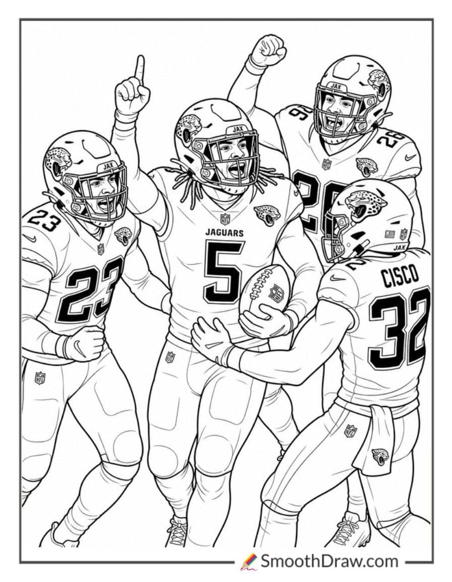 Jaguars Defensive Backs Celebrating Interception