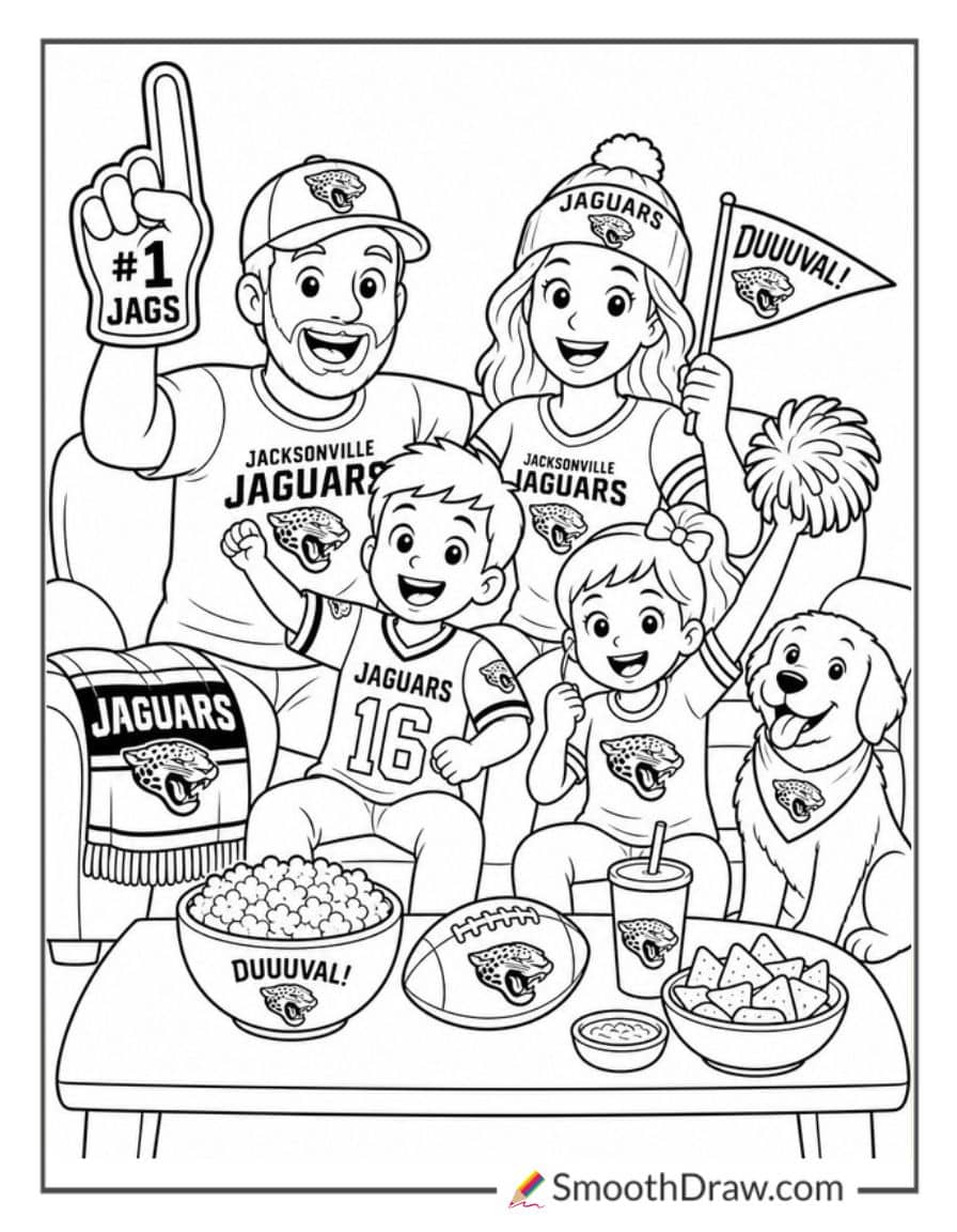 Jaguars Family Watching Game