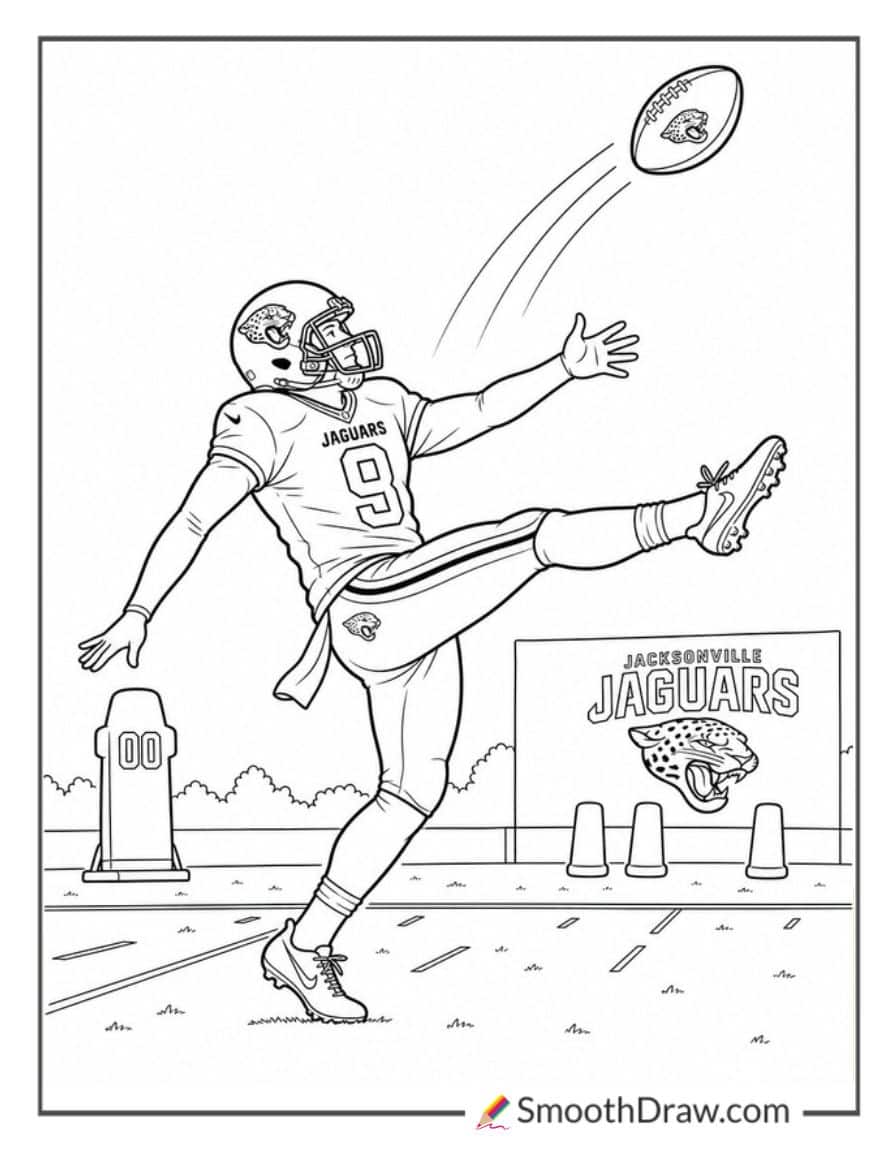 Jaguars Punter Launching Football