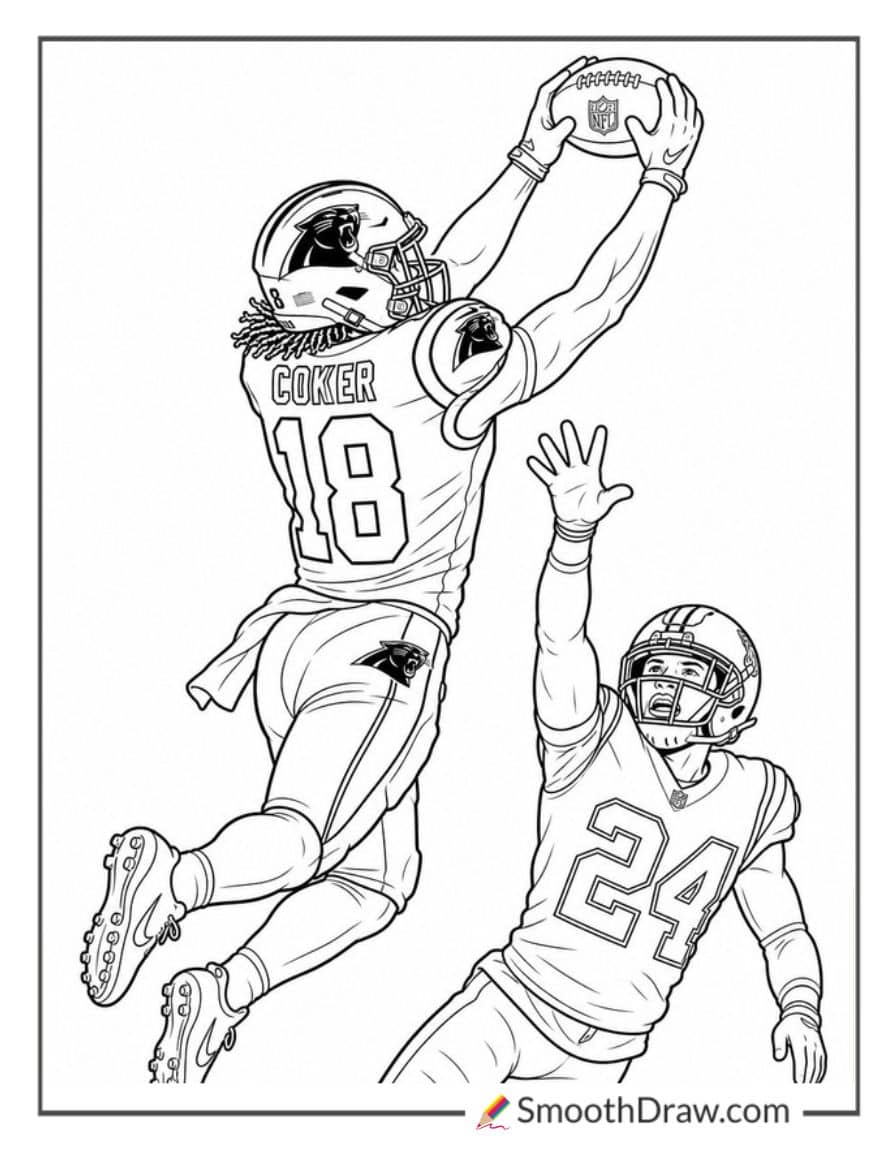 Jalen Coker Leaping Catch