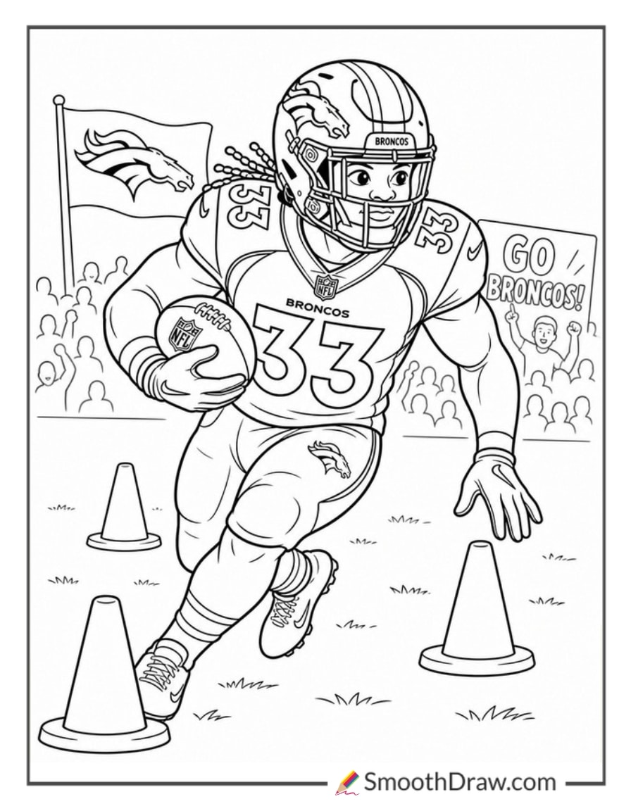 Javonte Williams Running The Football