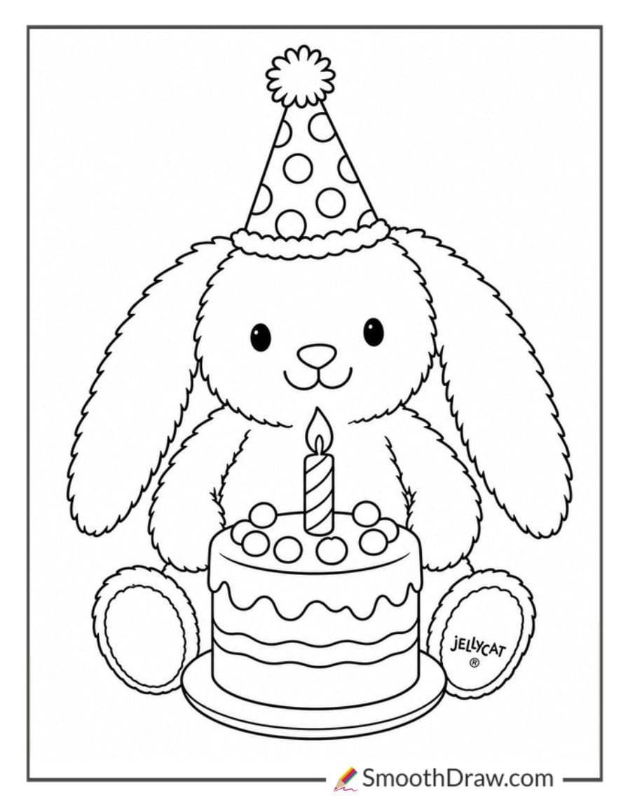 jellycat birthday cake coloring page