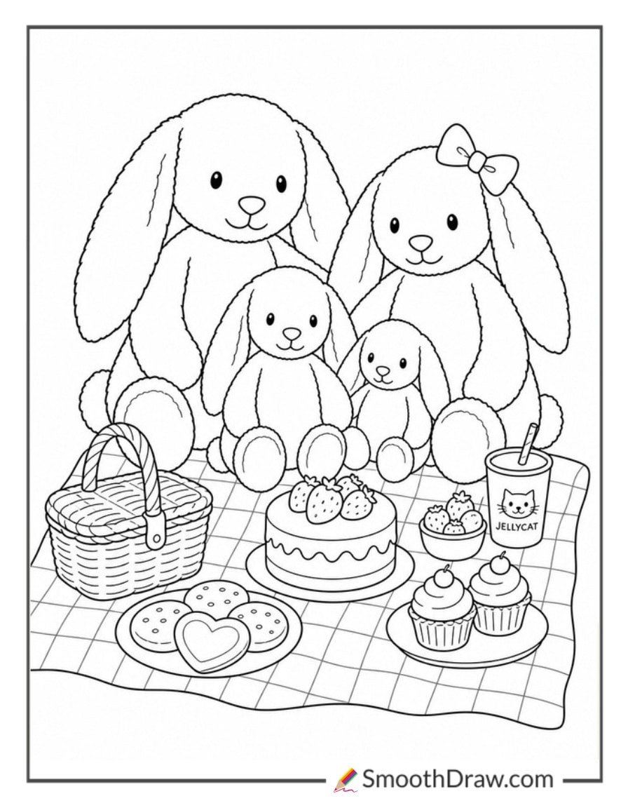 jellycat bunny family picnic