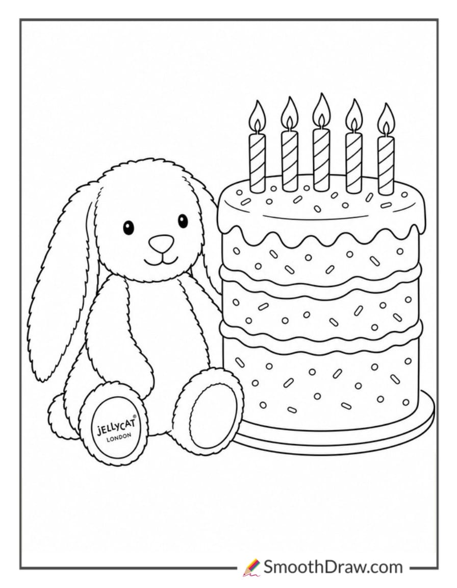 jellycat cake coloring page