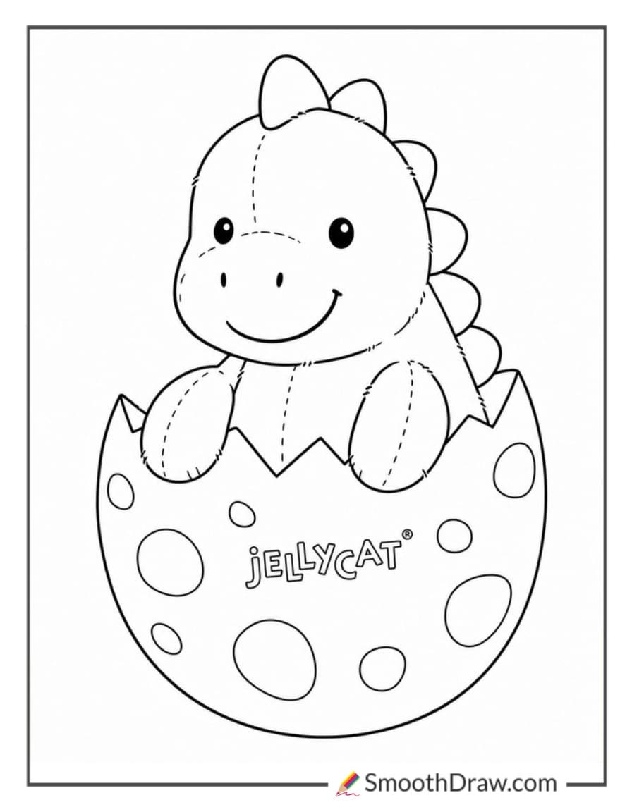 jellycat dinosaur hatching from an egg