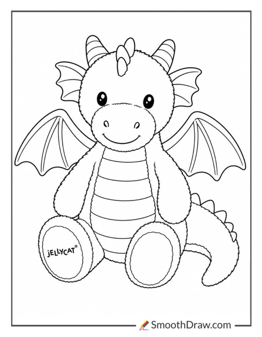 jellycat dragon coloring page