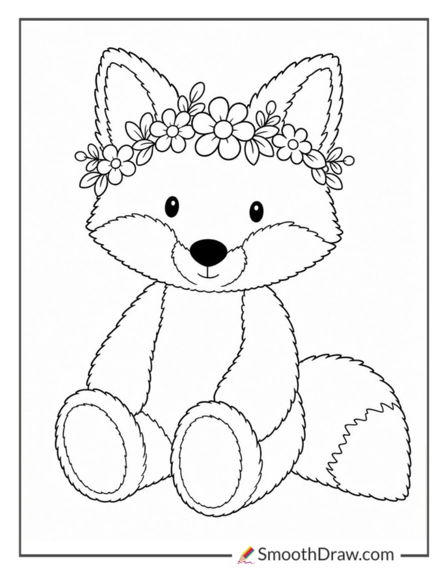 jellycat fox with a flower crown