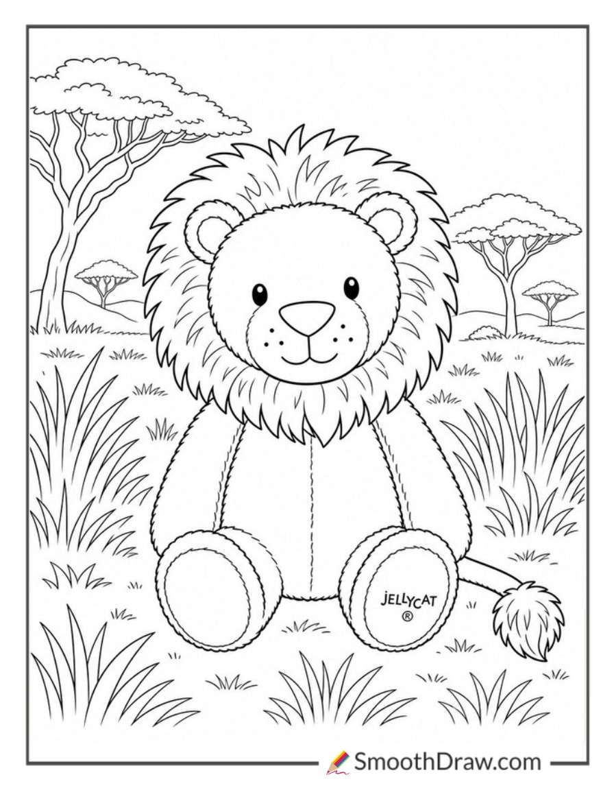 jellycat lion in the savannah