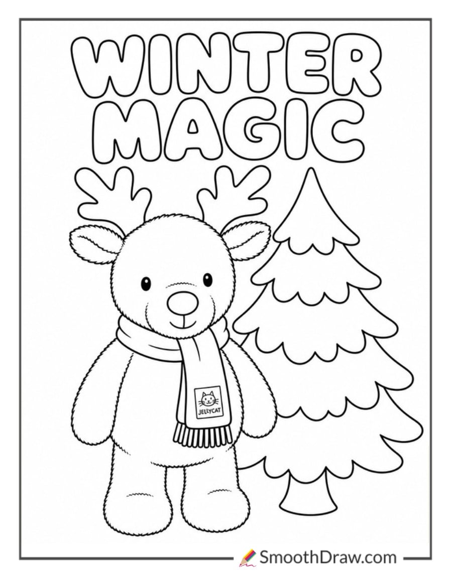 jellycat reindeer with a scarf