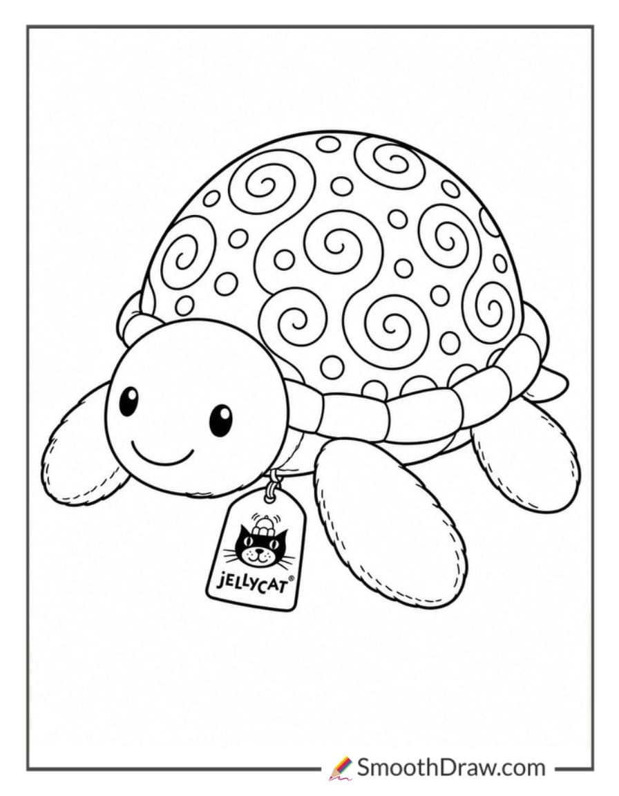 jellycat turtle with a patterned shell