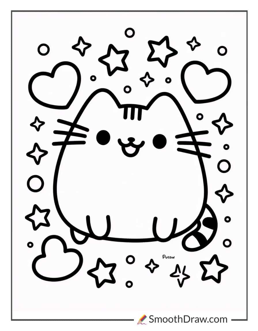 kawaii pusheen coloring pages