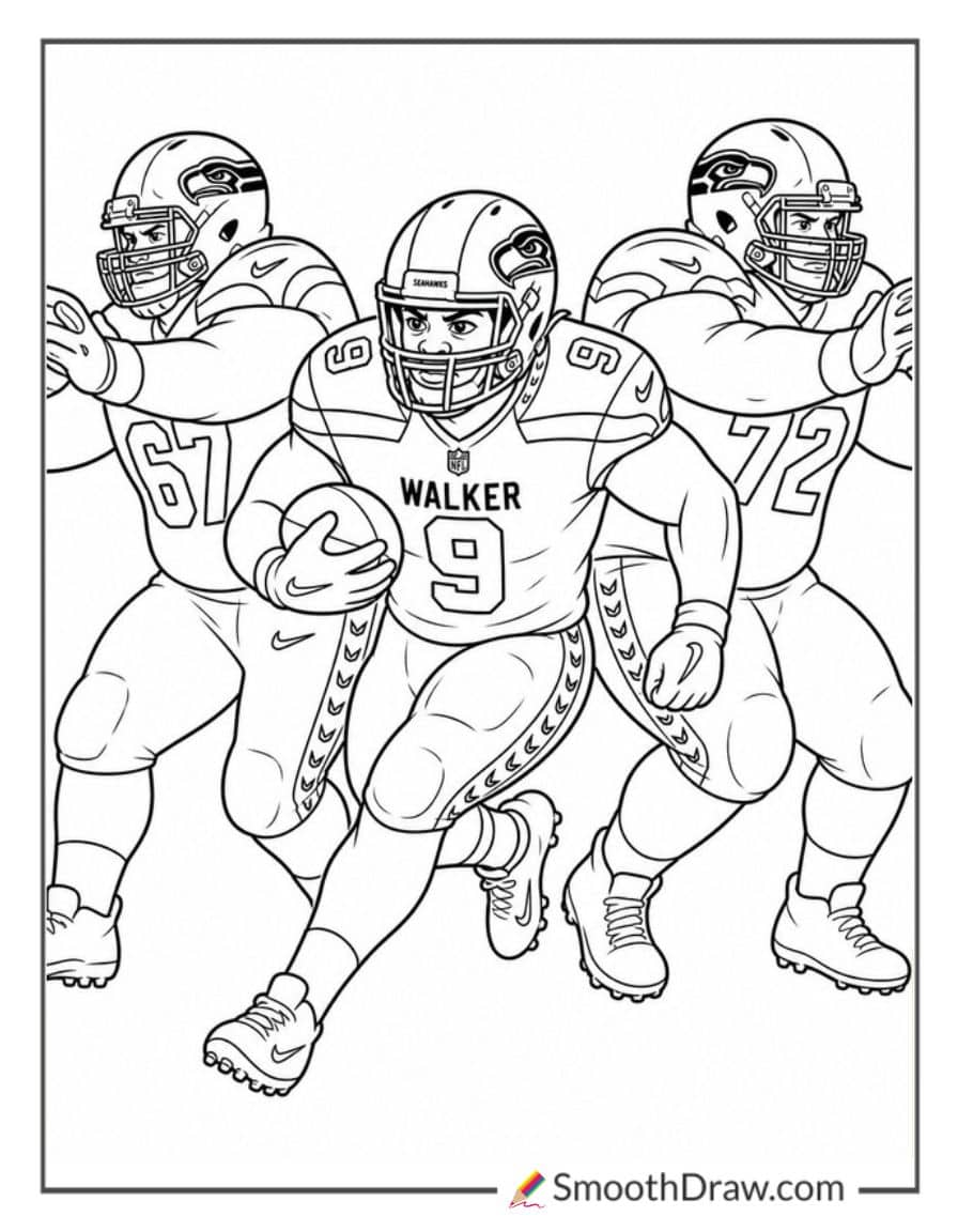 Kenneth Walker Rushing Forward