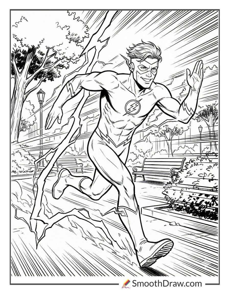 kid flash coloring pages