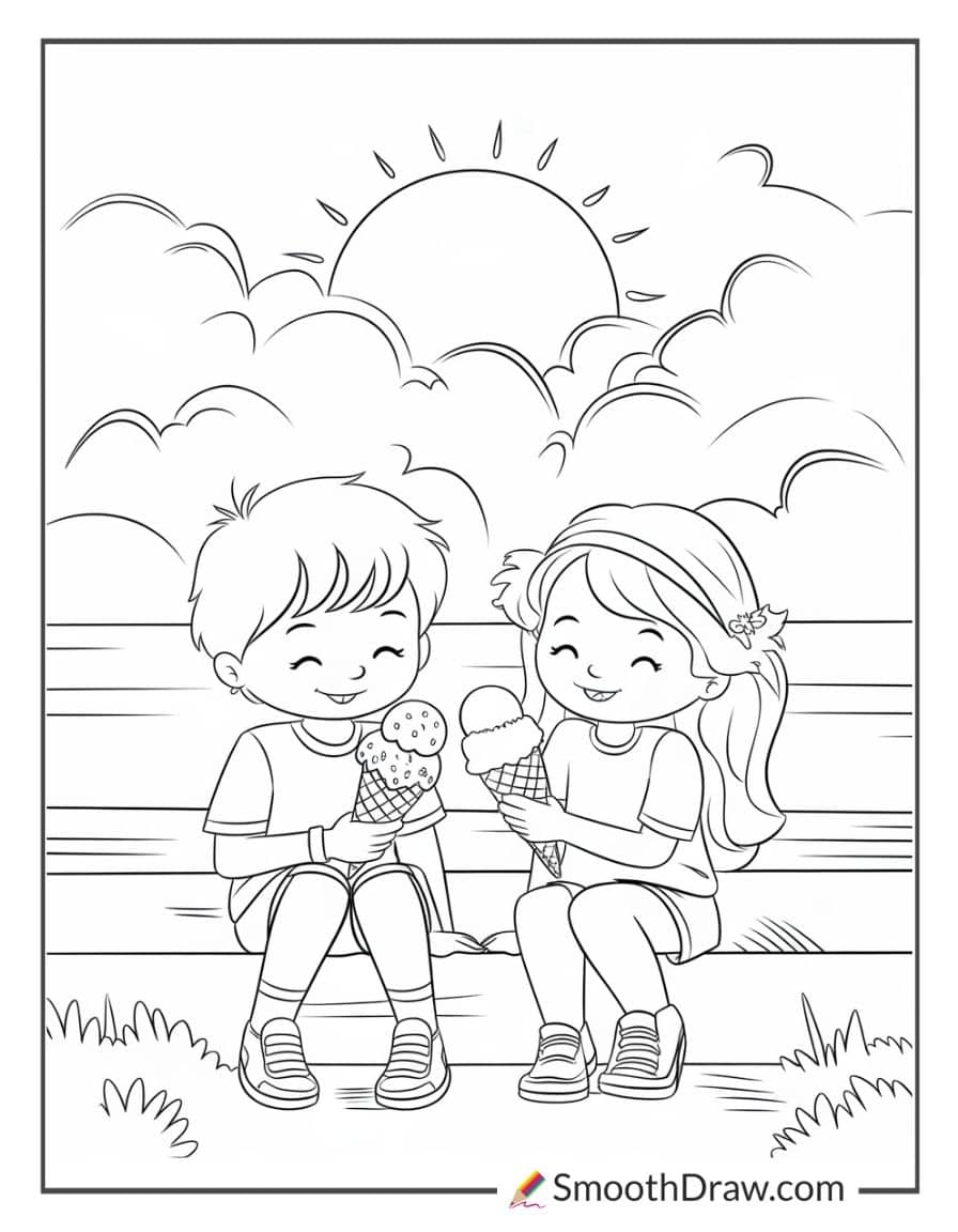 kids eating ice cream