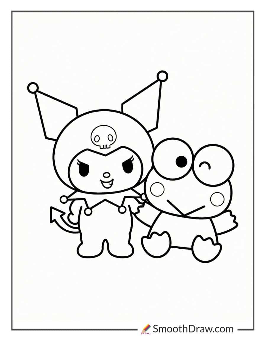 kuromi and keroppi coloring pages