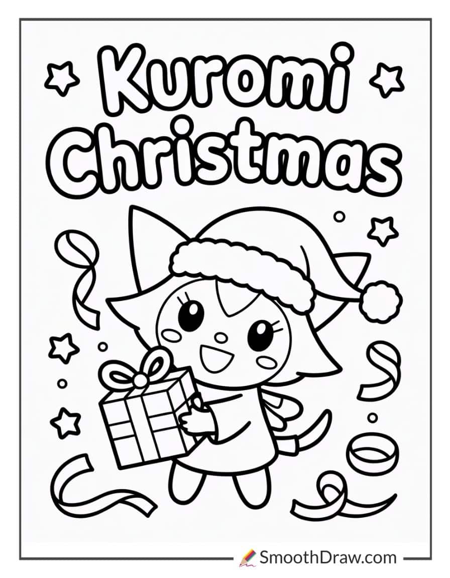 kuromi christmas coloring pages